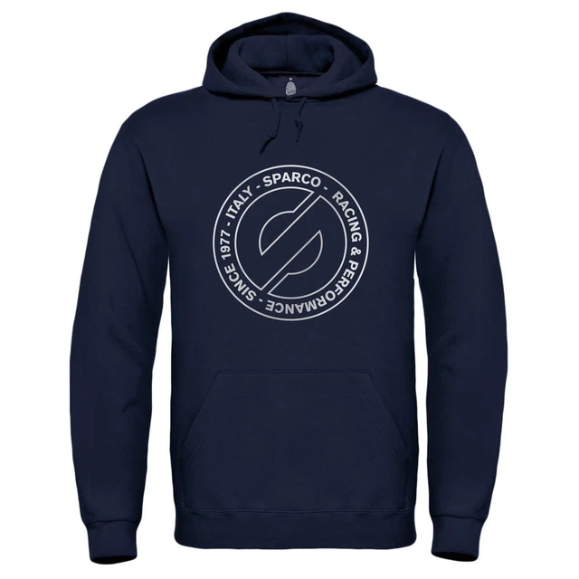 Sweat à Capuche Homme Sparco 1977 Noir - Taille L - Style Motorsport - Neuf