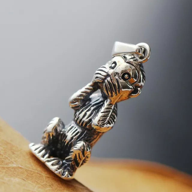 925 Sterling Silver No Evil Three Wise Monkeys Pendant Zen Yoga A2846