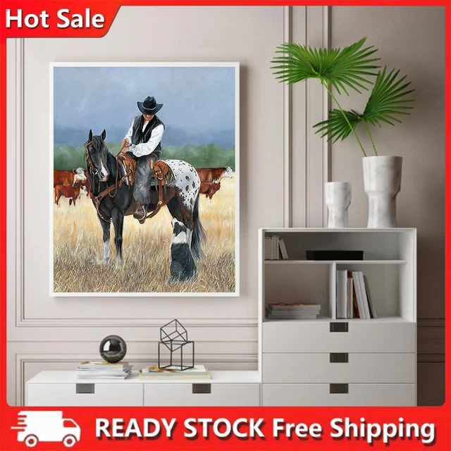 Kit pittura per numeri fai da te olio a mano cowboy arte arte artigianato decorazione parete casa