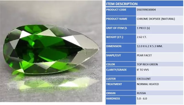 CHROME DIOPSIDE PEAR ct 2.62