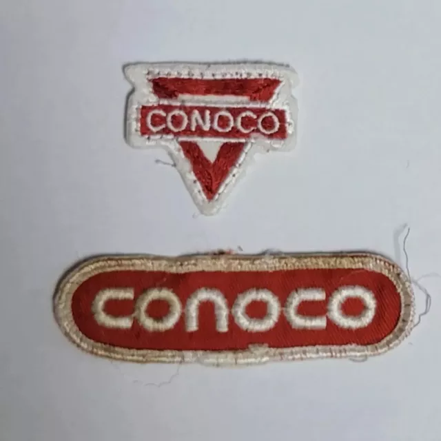 CONOCO OIL REFINERY GAS STATION  COMPANY VINTAGE PATCH ADVERTISING Set Of 2