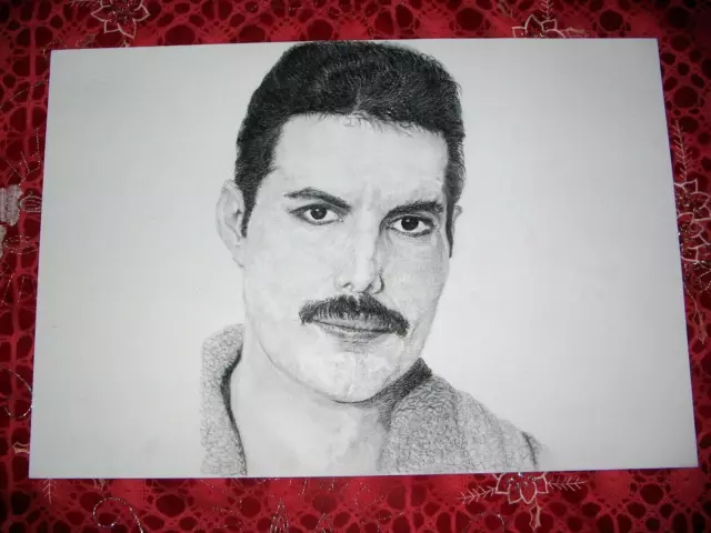 Disegno Matita E Carboncino 33X48 - Freddie Mercury - Bellissimo!