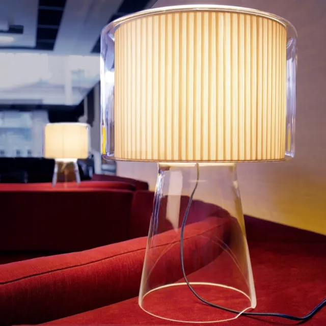 Marset | Large Mercer Table Lamp w Cotton Shade in Blown Glass