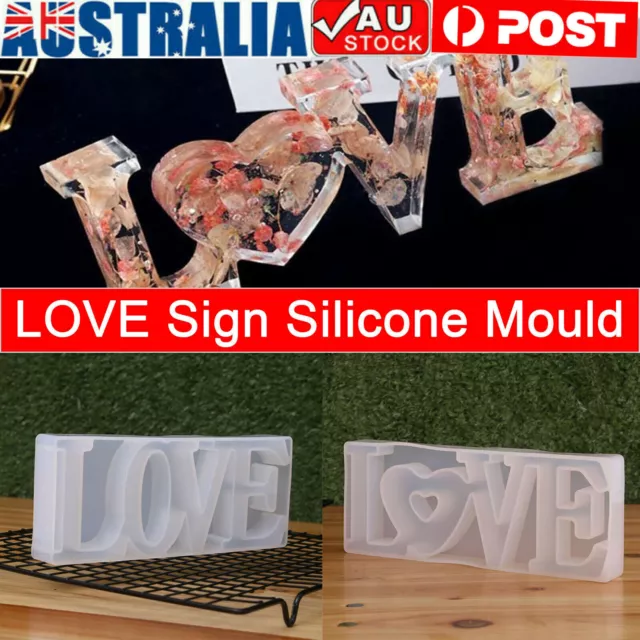 2pcs LOVE Sign Resin Casting Mold Silicone Jewelry Making Epoxy Mould Craft Art