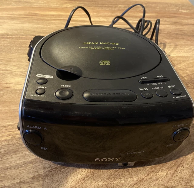 SONY DREAM MACHINE ICFCD814 AM/FM Stereo Radio Clock CD Player Alarm