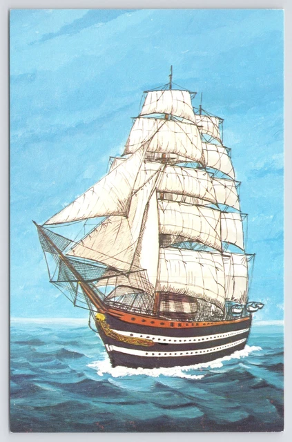 Transportation~Amerigo Vespucci Training Station Painting~Vintage Postcard