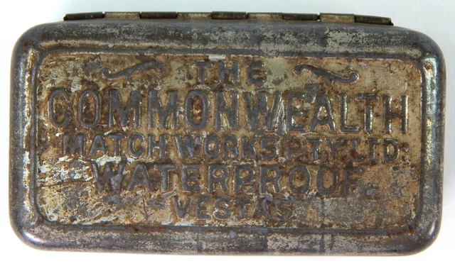 The Commonwealth Match Works Pty Ltd Vestas Safe Tin Australia Striker Embossed