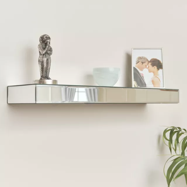 Mirrored Floating Shelf storage bathroom bedroom glamorous storage wall mounted