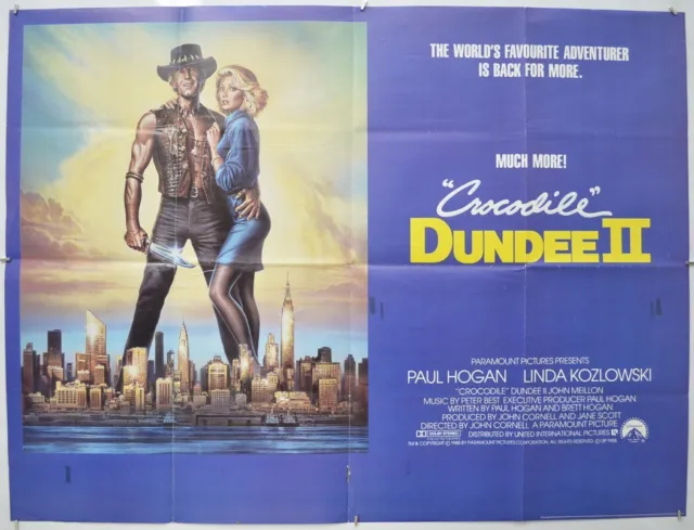 CROCODILE DUNDEE II (1986) Original Cinema Quad Film Poster - Paul Hogan