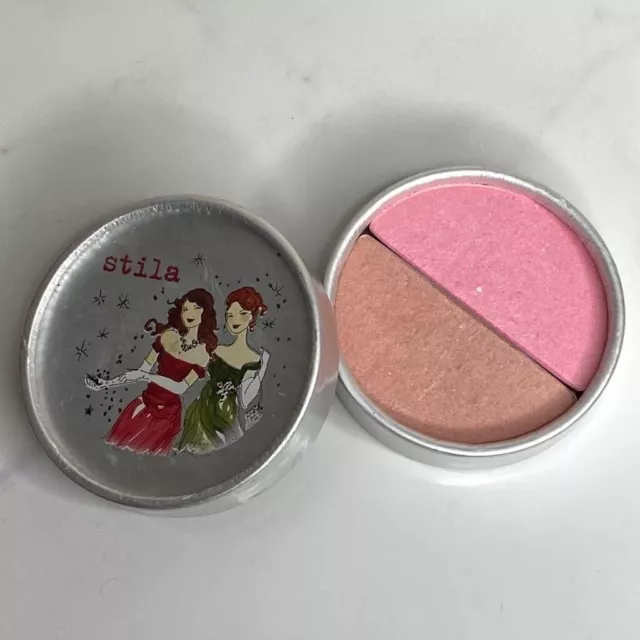 Rare Vintage STILA S209.01 Cheek Duo Pressed Powder Blush Peach & Pink .33 Oz