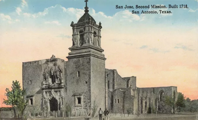 Postcard ~ San Antonio, Texas, San Jose, Second Mission, Built 1718