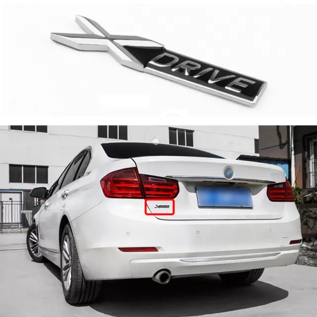 Car Body Chrome Emblem Badge Sticker Decal 3D Metal X Drive XDrive Logo For BMW