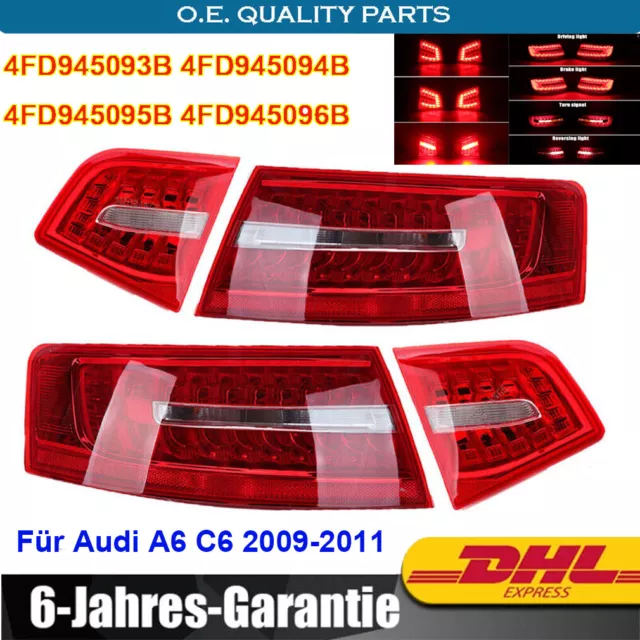 4stk. Schlussleuchte Links+Rechts Heckleuchte Rücklicht Für Audi A6 C6 2009-2011
