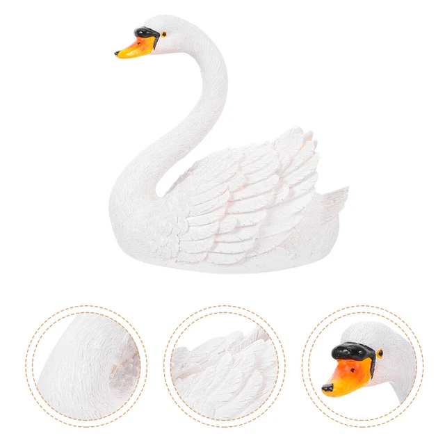 Modèle De Cygne Flottant Résine Décor Pelouse Décorations Figurines D'animaux