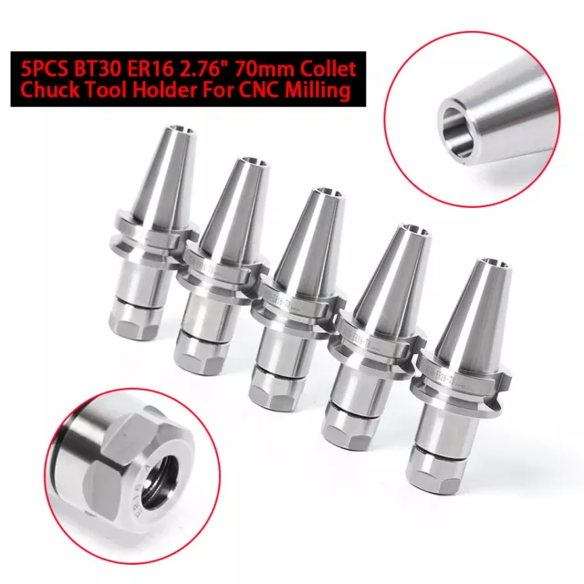 5PCS BT30 ER16 Collet Chuck Tool Holder Balance For CNC Engraver Tool 12000RPM