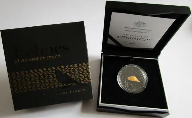Australia 5 Dollars 2019 Echoes of Fauna Night Parrot 1 Oz Silver