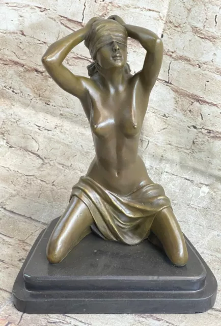 Skulptur Sammlerstück Bronze Dekor Signiert Cubism Akt Mädchen Abstrakt Modern