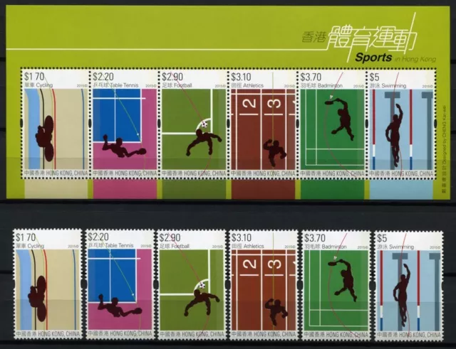 Hongkong 2015 Sport Table Tennis Football Badminton Cycling 1976-1981 Block 291