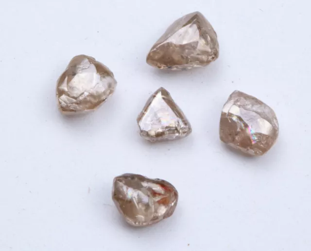 5 piezas de diamante liso áspero marrón coñac, cristales de diamante... 3