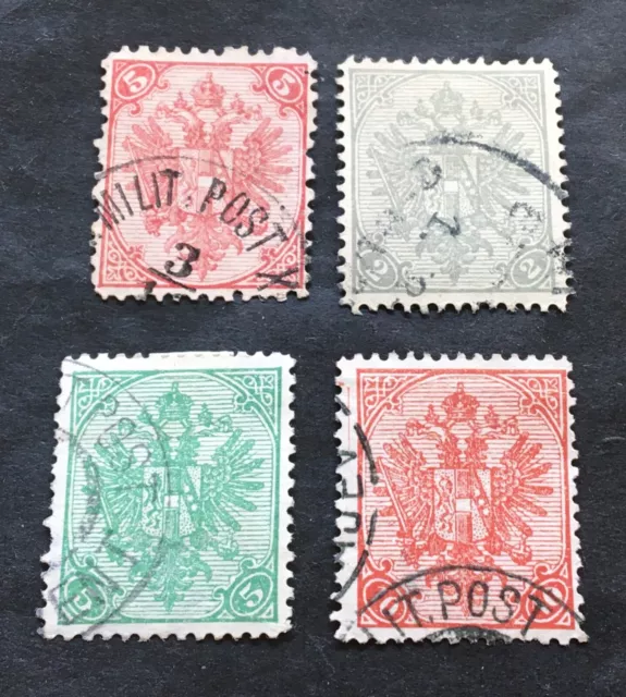 Bosnia & Herzegowina 1897-1901 - 4 used stamps with Michel No. 11