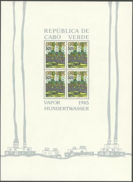 KAP VERDE 1985, Hundertwasser, alle drei Bl.s mit Aufdruck SPECIMEN, seltene