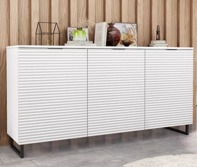 Kommode Delino 3D Highboard mit Türen Loft Sideboard Industriell Wohnzimmer M24