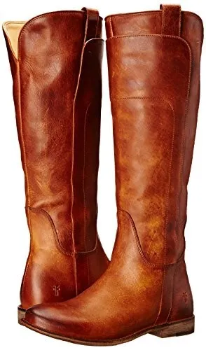 FRYE Paige Tall Leather Pull On Riding Boot Cognac Brown Boots 7.5 B