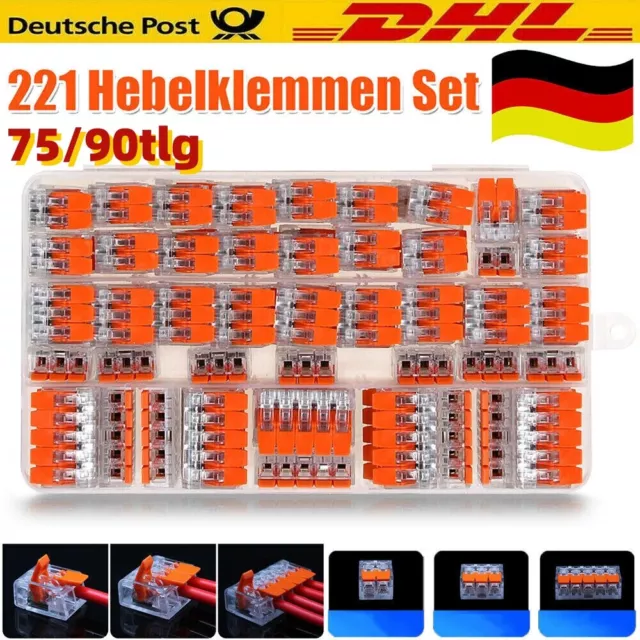 Dosenklemme mit Hebel Kabelklemme Steckklemme Verbindungsklemme Lüsterklemme Set