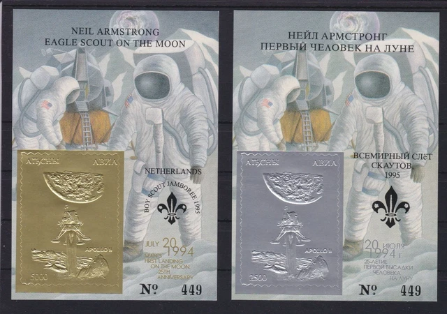 Abchasien Block postfr./mnh Weltraum space Scouts 1994 GOLD/SILBER -27644