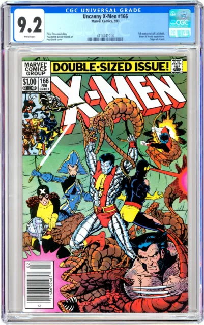 Marvel UNCANNY X-MEN (1983) #166 CGC 9.2 NM- NEWSSTAND 1st LOCKHEED App KEY