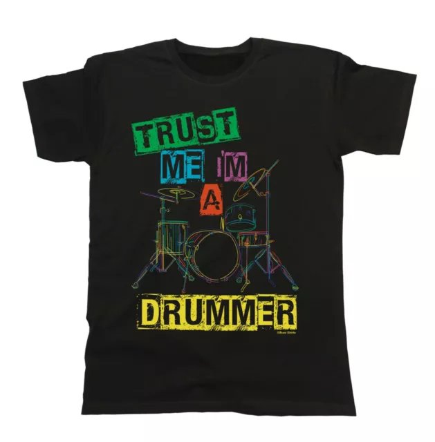 T-shirt da uomo batteria organica Trust Me Im A DRUMMER strumento musicale regalo di Natale