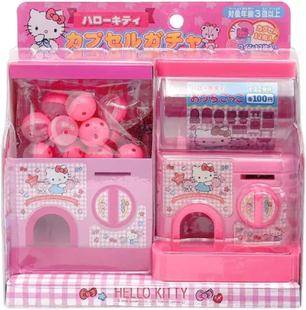 Hello Kitty Capsule Gacha Gachapon Machine set Small Cute Pink New Japan