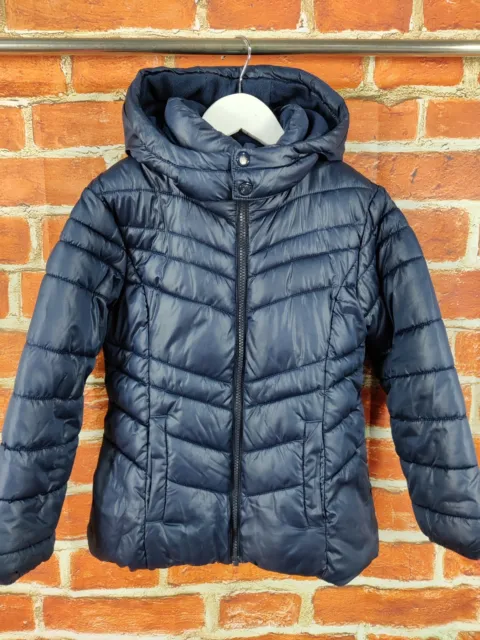 Girls Next Navy Quilted Coat Jacket Age 8 Years Fleece Lined School Kids 128Cm