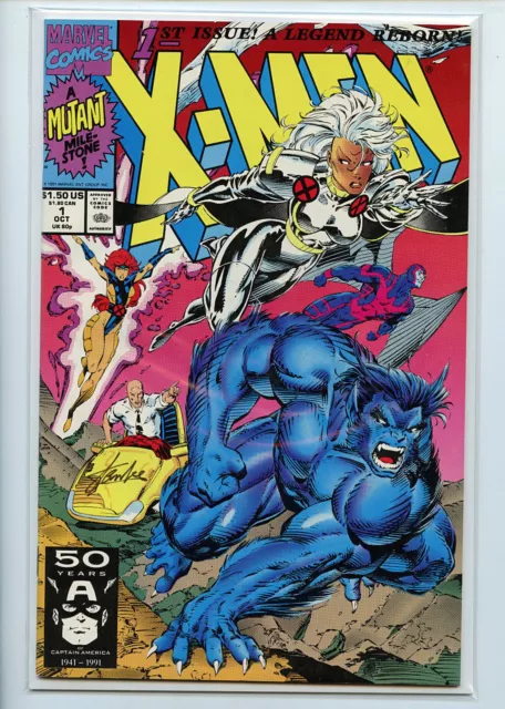 X-Men #1 A Signed by Stan Lee Marvel Comics nm 1991 Amricons