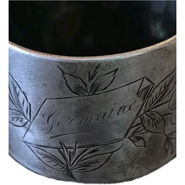 ART NOUVEAU MAGNIFIQUE rond de serviette en argent poinçon 800 Italy l