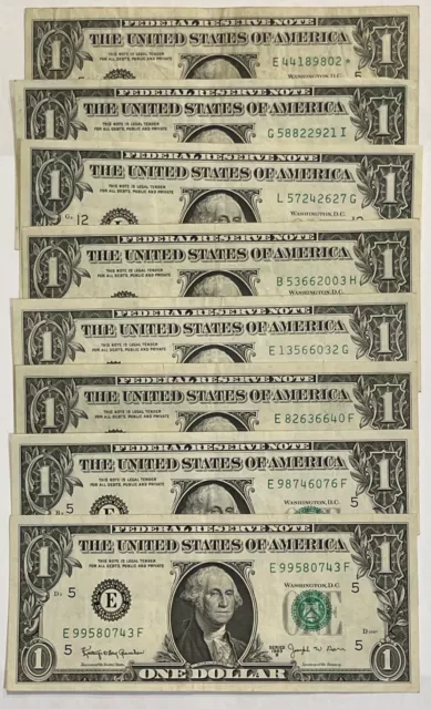 1963B $1 Barr FRN star avg. circ. & 7 nicer notes (#2158)