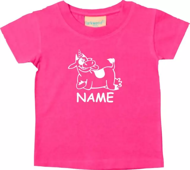 Kinder T-Shirt lustige Tiere mit Wunschnamen Einhornkuh, Einhorn, Kuh