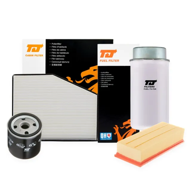 TJ Filters Service Kit Air + Fuel + Oil + Cabin Pollen Filter Fits Fiat Ducato