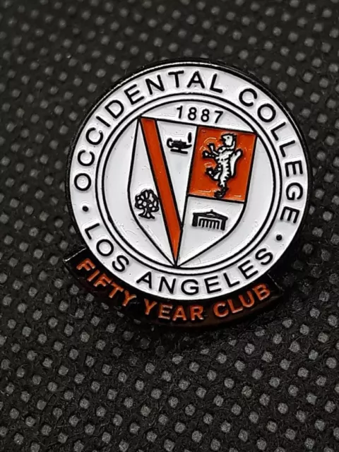 Vintage Occidental College Centennial 1887 50yr Crest Los Angeles CA Lapel Pin