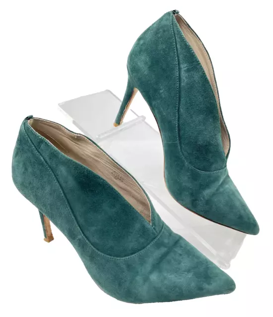 $210 BODEN US sz 7.5 8 Teal Green Suede Leather Shoes Bootie Boots SHREWSBURY