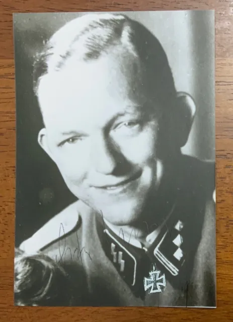 WWII German Waffen SS Officer Heinz Jurgens Knights Cross Signed Photo