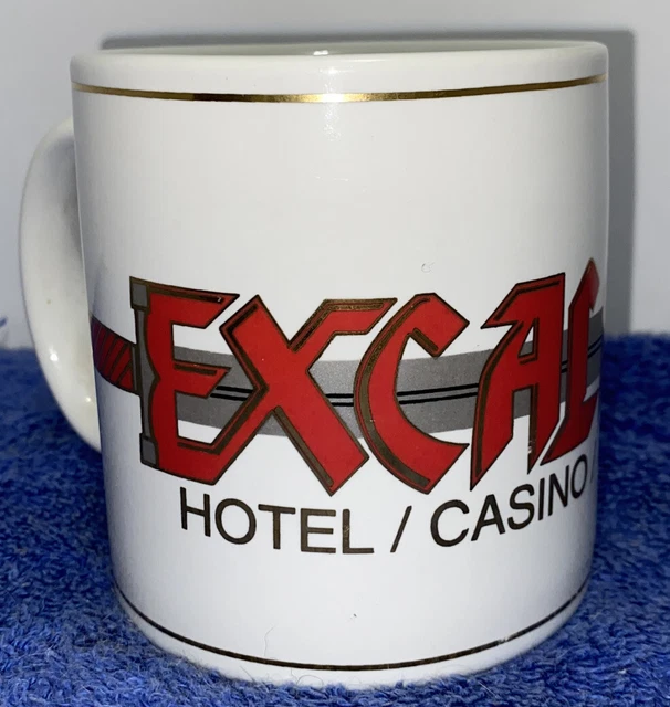 Vintage Las Vegas Excalibur Hotel Casino Coffee Tea Mug SWORD Gold Trim