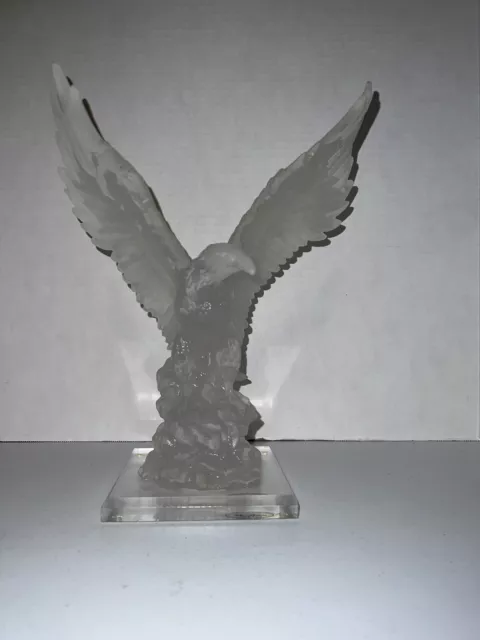 Eagle Sculpture, Vintage Acrylic Or Lucite, By Artist W. Anina