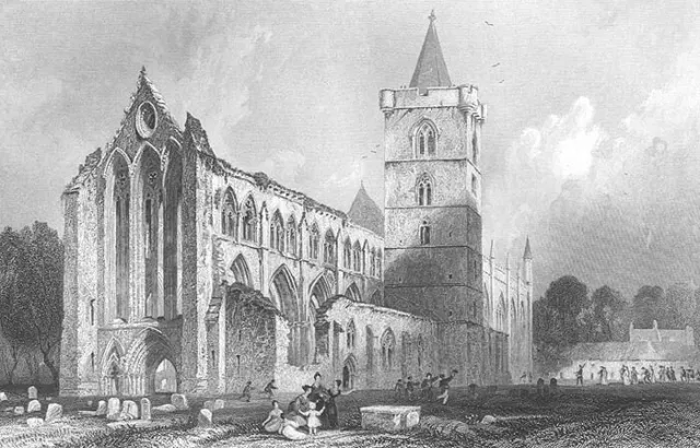 Scotland GOTHIC DUNBLANE CATHEDRAL CHURCH, 1836 Architecture Art Print Engraving