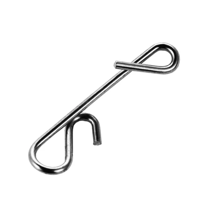 PACK DE 5 clips longue ligne pivotant en acier inoxydable pour pêche au