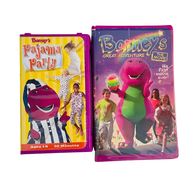 BARNEY VHS LOT of 2 Barney’s Pajama Party & Barney’s Great Adventure £7