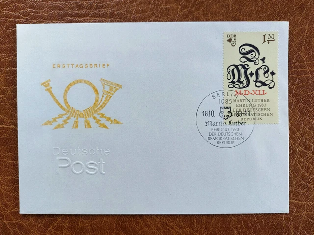 FDC DDR Einzelmarke aus Block 73, 500. Geburtstag von Martin Luther, ESST