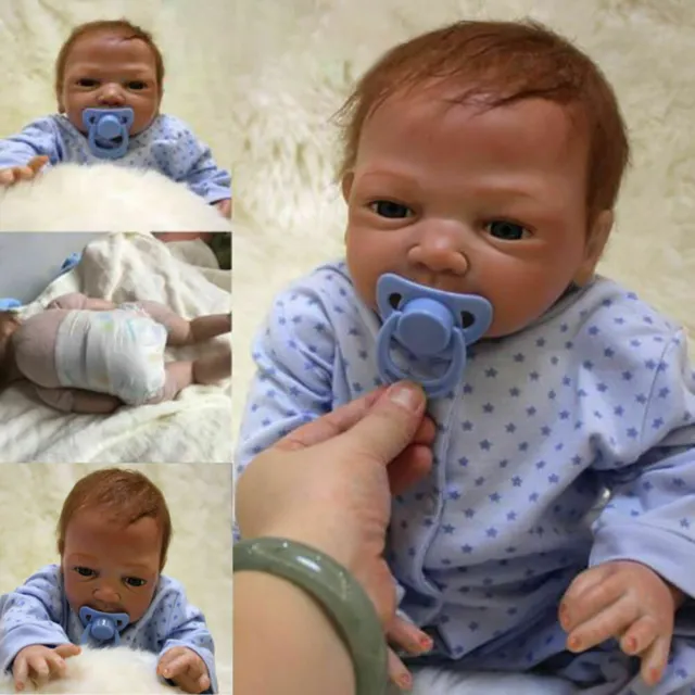 22" Reborn Baby Dolls Handmade Vinyl Silicone Realistic Newborn Boy Doll Gift