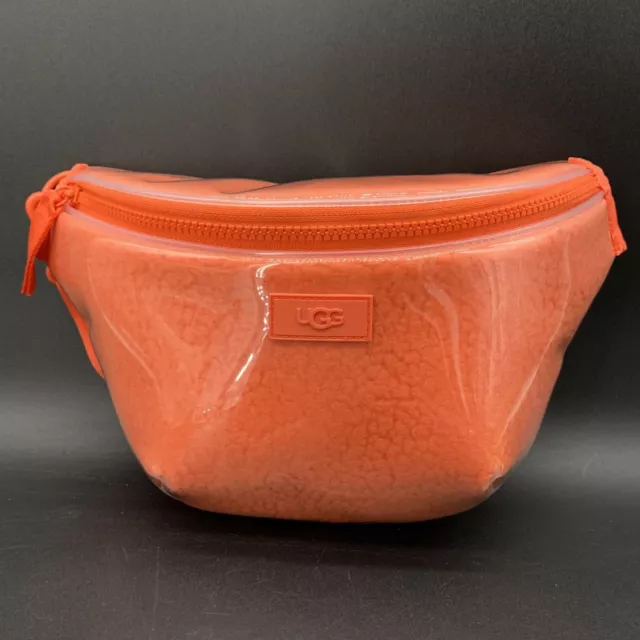 New UGG Nasha Belt Bag Crossbody Clear Orange Sheepskin Adjustable #1126832