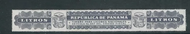 Panamá Alrededor (?) Timbre Para Licores Nacionales Litros VF Usado